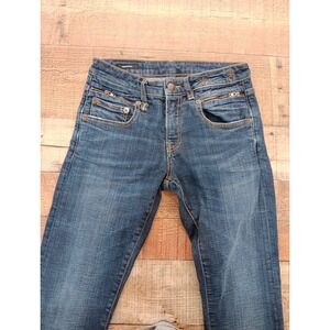 R13 Jeans Womens 25 Blue Biker Boy Howell Indigo Skinny Stretch Made Italy 2296